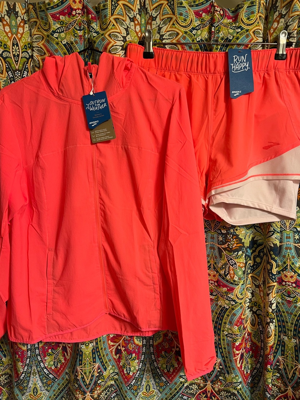 Brooks Canopy Jacket & Chaser 3” 2-IN-1 Fluoro Pink/Rosewater Running Shorts L